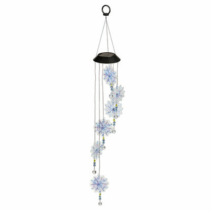 Snowflake White Light Solar Mobile, 26"H | Plow & Hearth