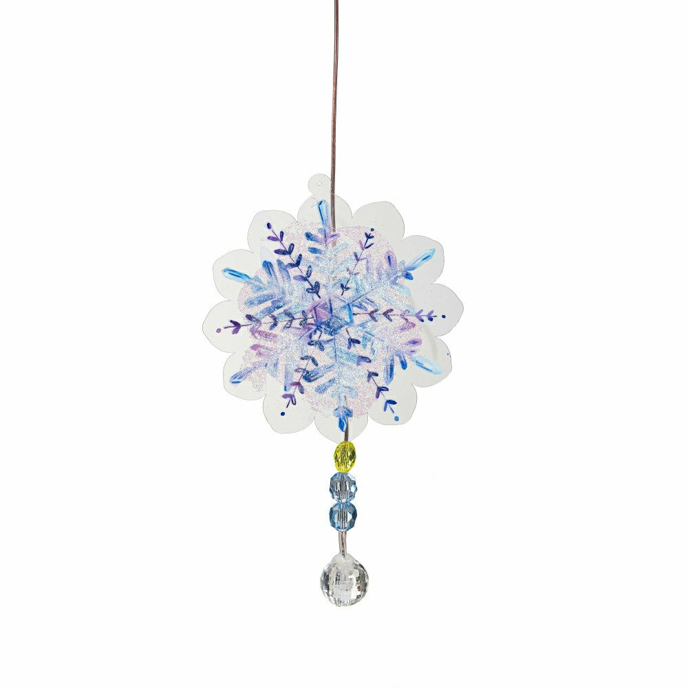 Snowflake White Light Solar Mobile, 26"H | Plow & Hearth