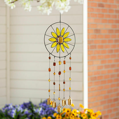 Sunflower Beaded Glass Wind Chime | Plow & Hearth