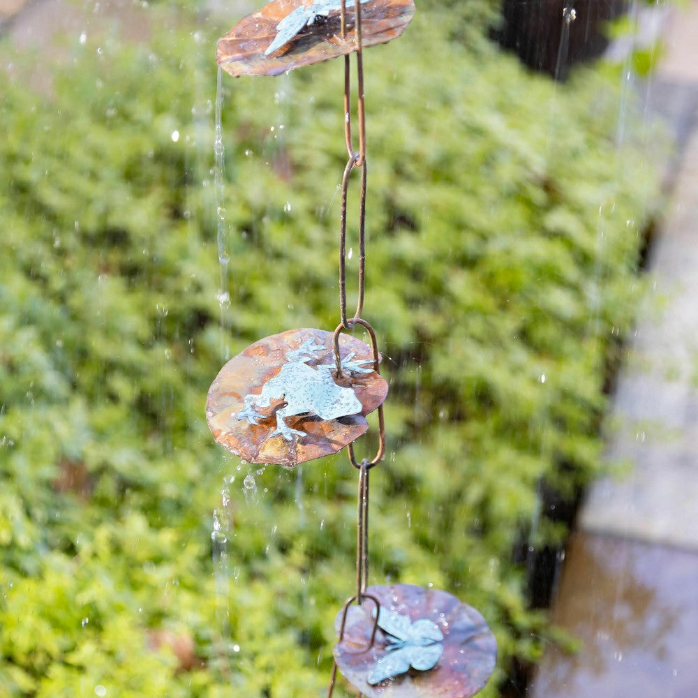 Lily Pad Hanging Garden Rain Chain | Plow & Hearth