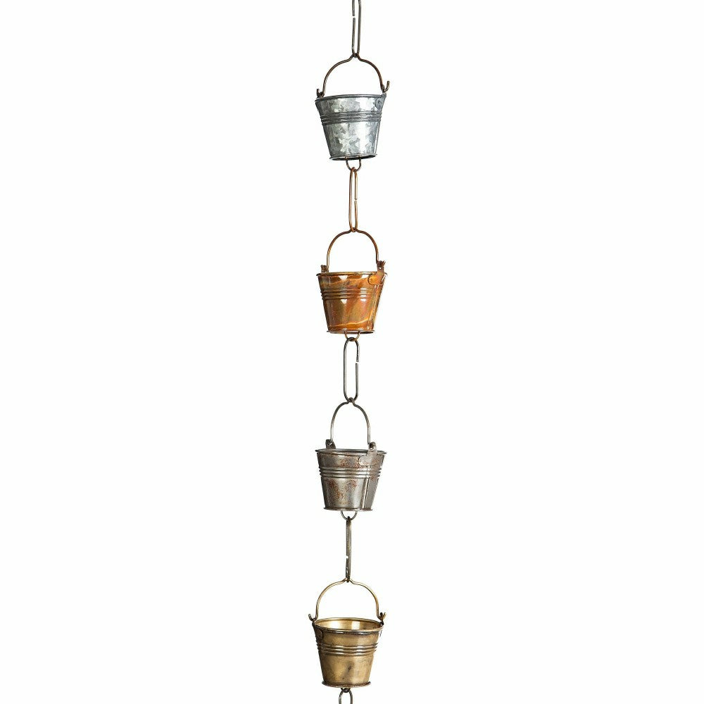 Galvanized Iron Buckets in a Silver, Flake Copper, Gun Metal, and Tarn | Plow & Hearth