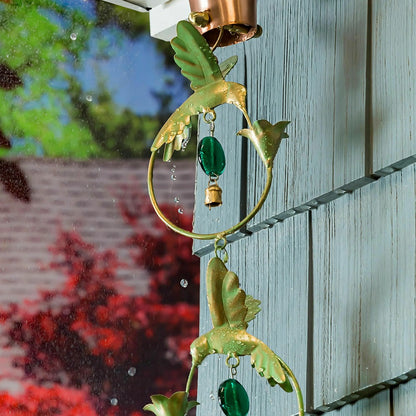 70"H Hummingbird Circles with Bead Accents Rain Chain | Plow & Hearth