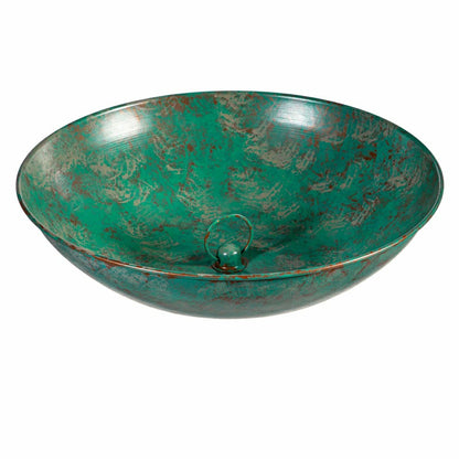 Green Metal Verdigris Rain Chain Basin | Plow & Hearth