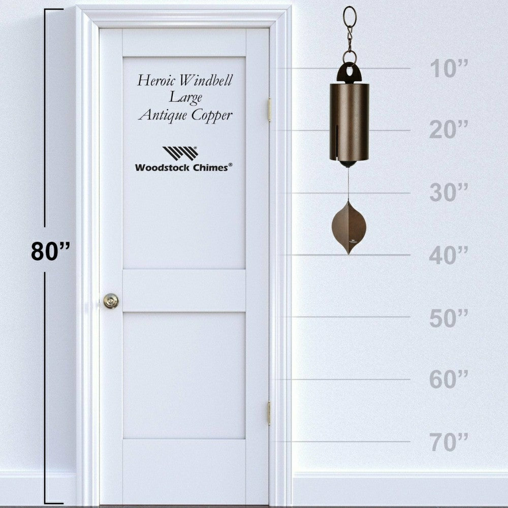 Heroic Windbell - Antique Copper LG | Plow & Hearth
