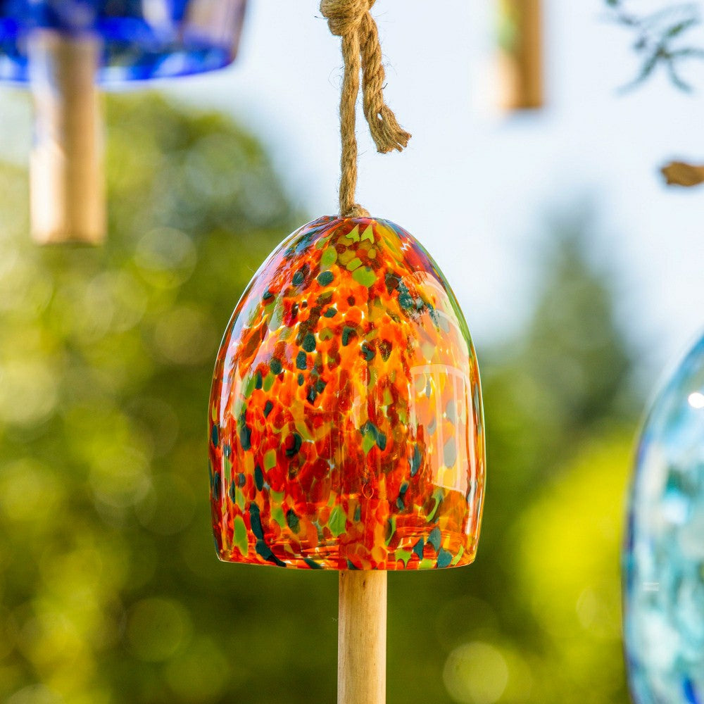 Art Glass Speckle Orange Bell Chime | Plow & Hearth