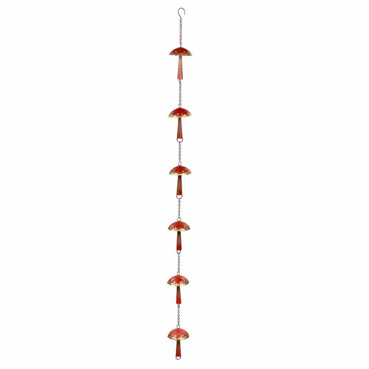 Red Mushroom Garden of Wonder Metal Rain Chain, 72" | Plow & Hearth