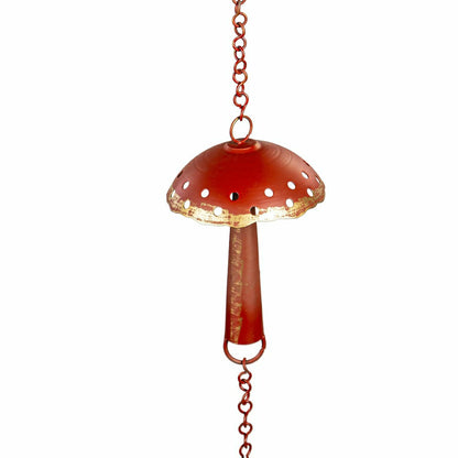 Red Mushroom Garden of Wonder Metal Rain Chain, 72" | Plow & Hearth