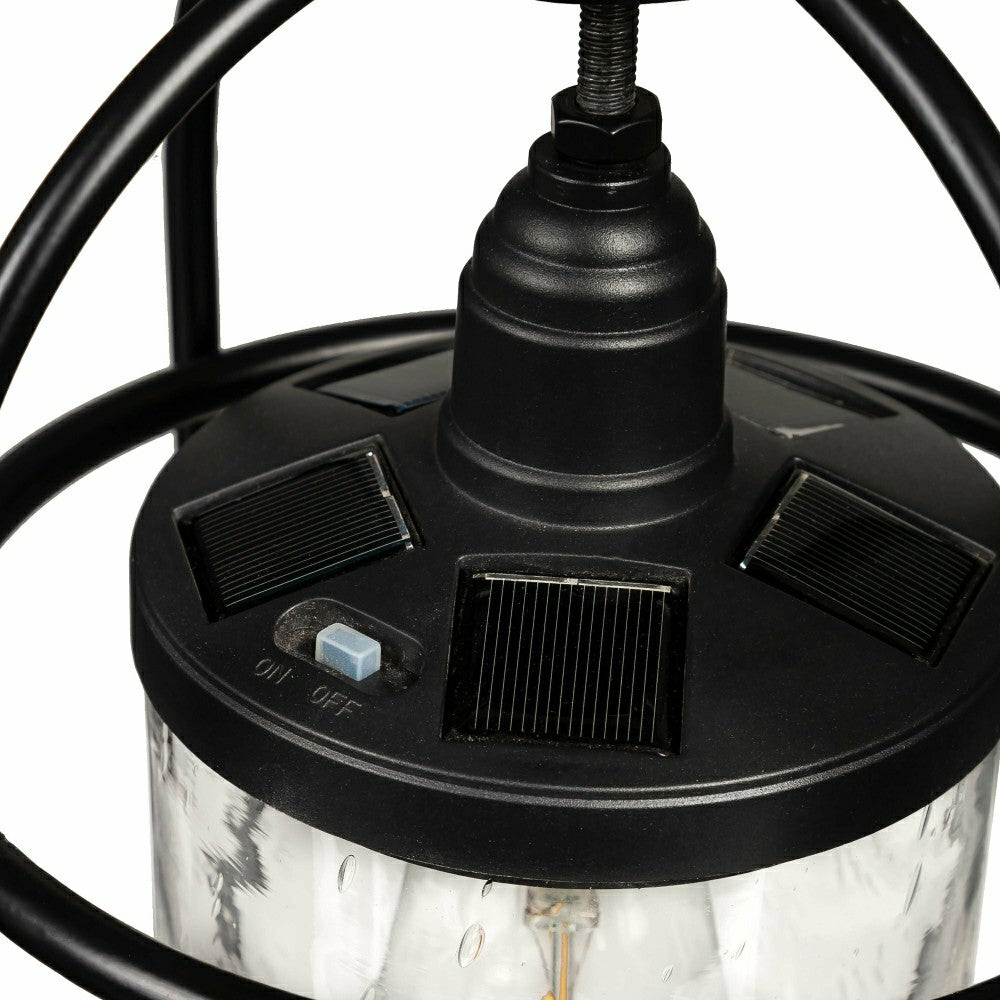 Solar Metal and Bubble Glass Edison Lantern | Plow & Hearth