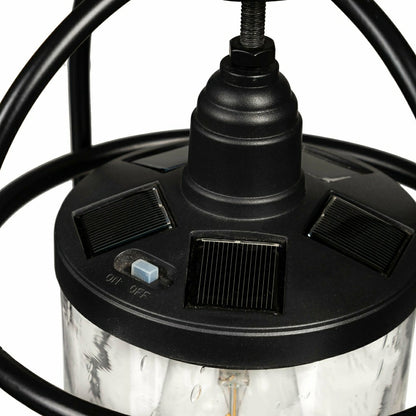 Solar Metal and Bubble Glass Edison Lantern | Plow & Hearth