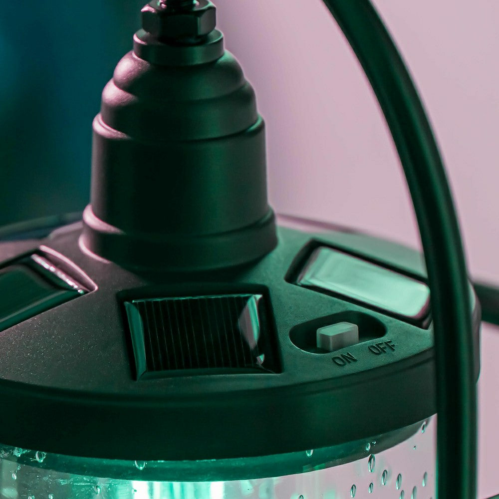 Solar Metal and Bubble Glass Edison Lantern | Plow & Hearth