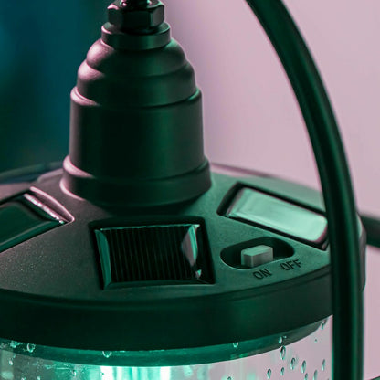 Solar Metal and Bubble Glass Edison Lantern | Plow & Hearth