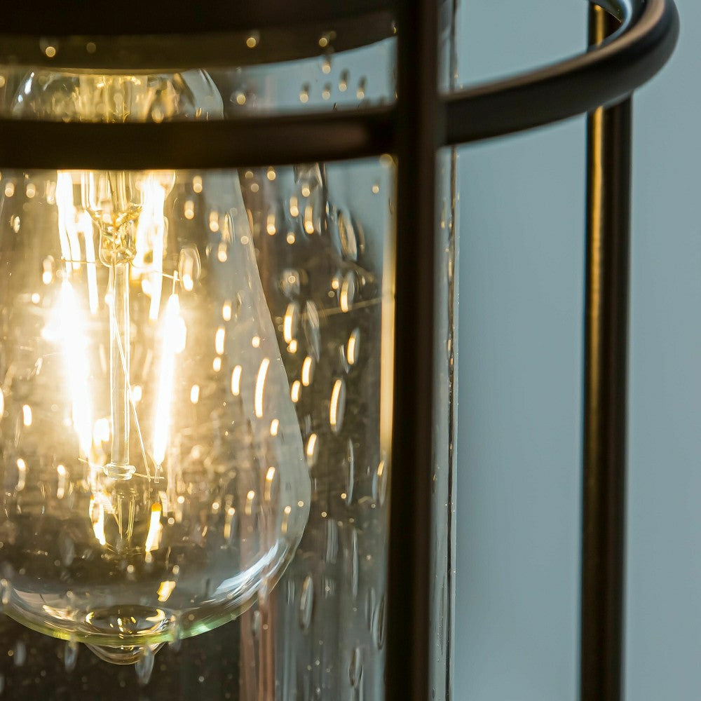 Solar Metal and Bubble Glass Edison Lantern | Plow & Hearth