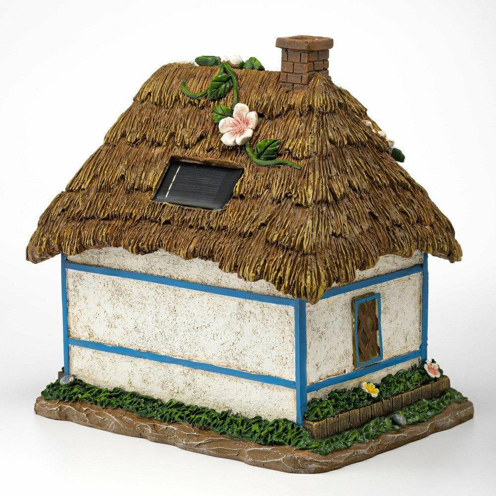 Miniature Floral Fairy Garden Solar Cottage | Plow & Hearth