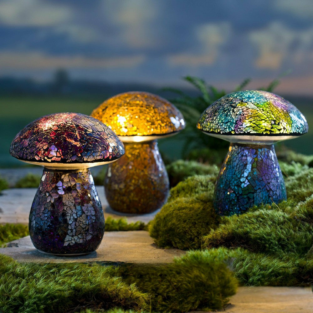 Glass Mosaic Mushroom Lawn Ornament | Plow & Hearth