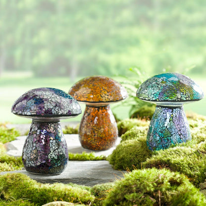 Glass Mosaic Mushroom Lawn Ornament | Plow & Hearth