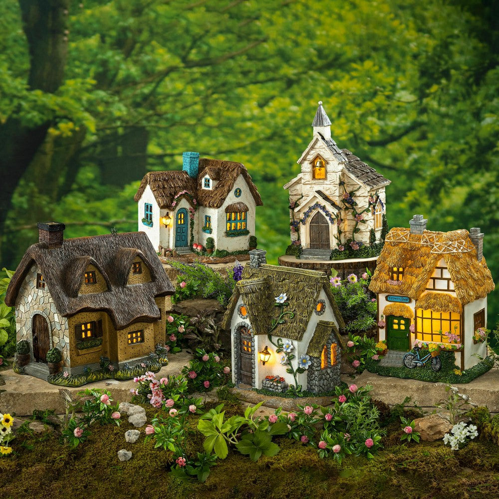 Miniature Fairy Garden Solar English Stone Cottage | Plow & Hearth