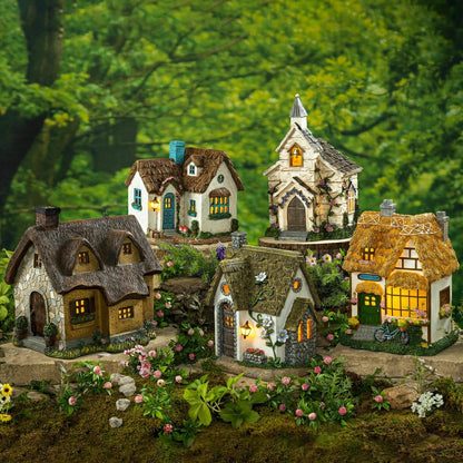 Miniature Fairy Garden Solar English Stone Cottage | Plow & Hearth
