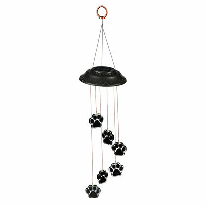 Pet Memorial Mobile, Color Changing Solar Mobile, Paw Print | Plow & Hearth