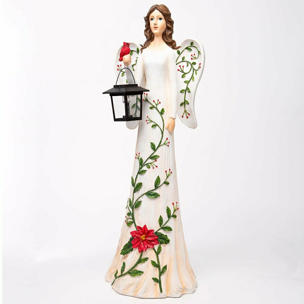 Angel Garden Statue with Solar Lantern | Plow & Hearth
