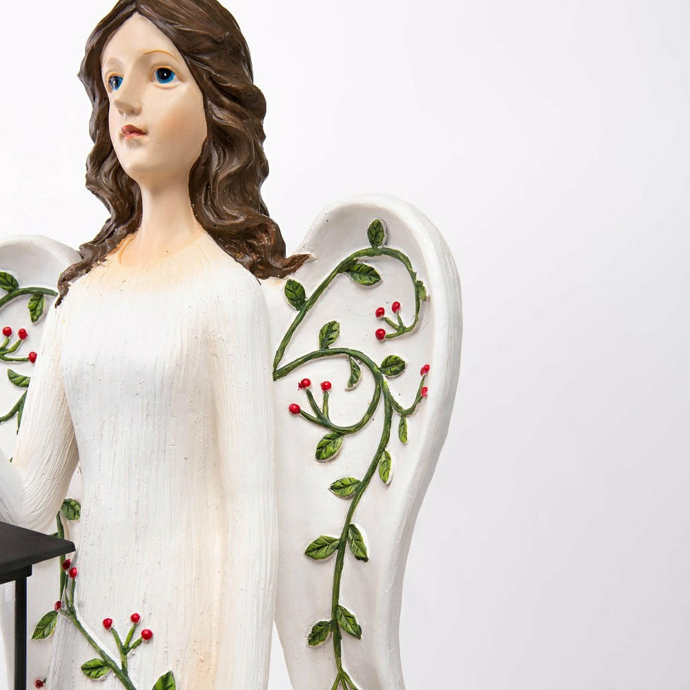 Angel Garden Statue with Solar Lantern | Plow & Hearth