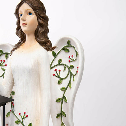 Angel Garden Statue with Solar Lantern | Plow & Hearth