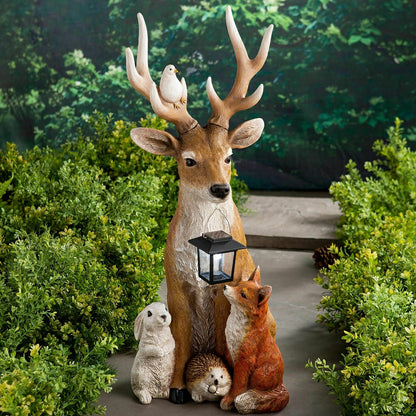 Deer and Friends Solar Statue | Plow & Hearth