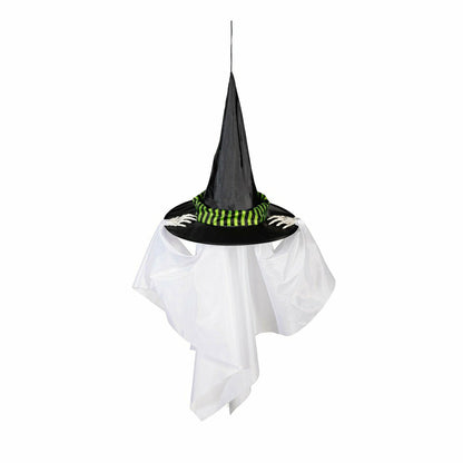 Animated Witch Hat Ghost with Color-Changing LED Lights and Sound Hang | Plow & Hearth