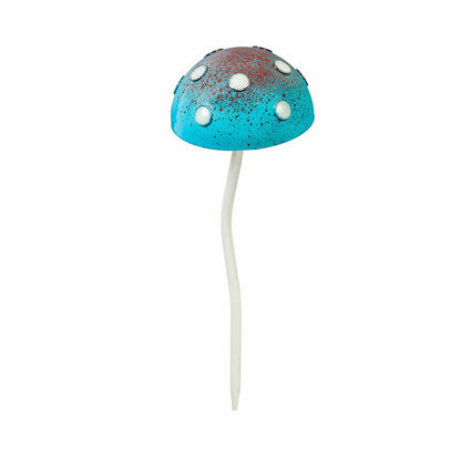 12.5"H Glow in the Dark Mushroom Plant Pick, Blue | Plow & Hearth