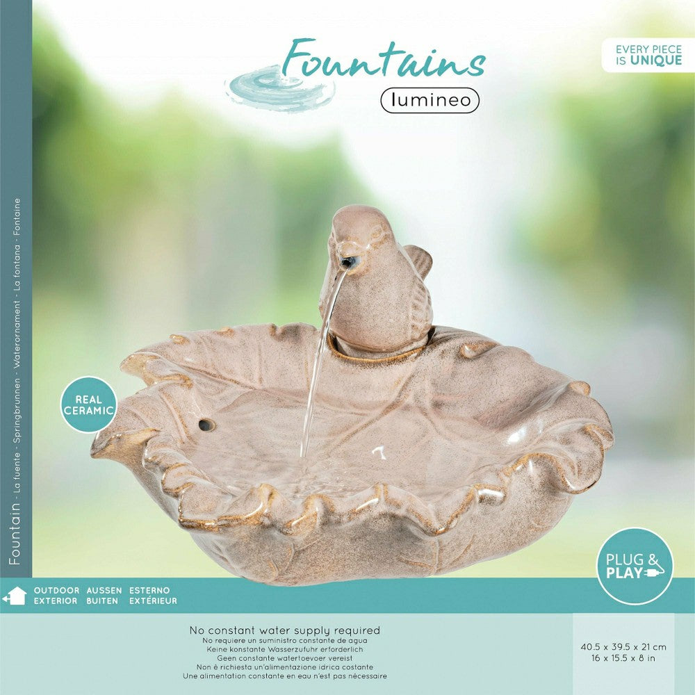 Ceramic Tabletop Bird Fountain | Plow & Hearth