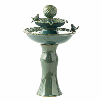 Ceramic Tiered Bird Fountain | Plow & Hearth