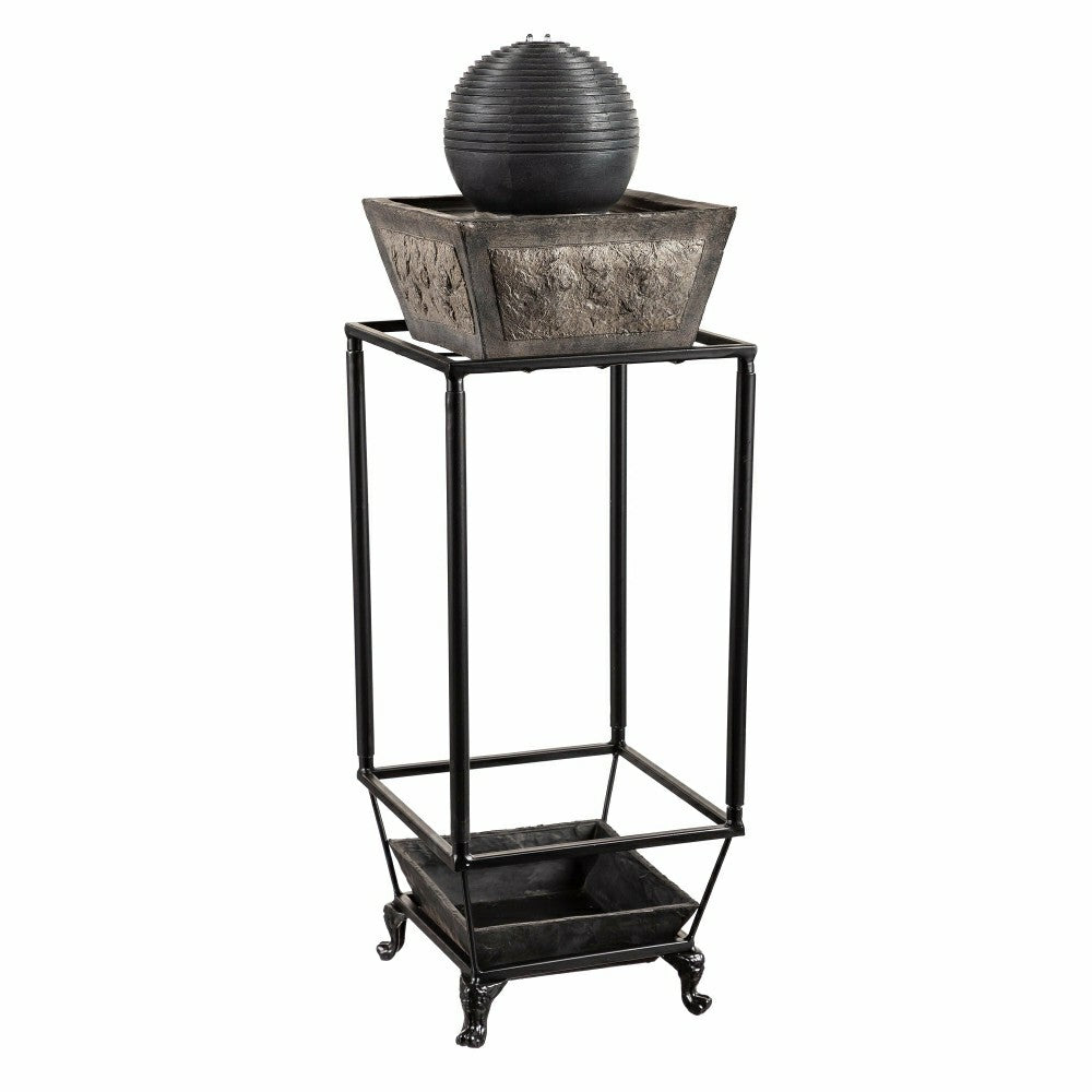 Ridged Globe Fountain with Planter Shelf | Plow & Hearth