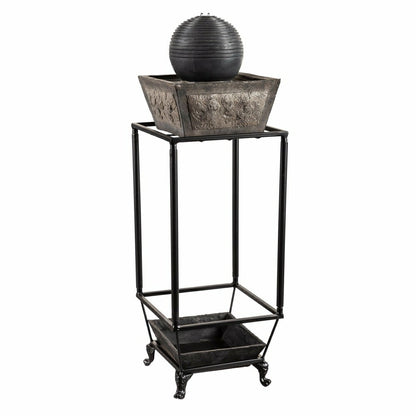 Ridged Globe Fountain with Planter Shelf | Plow & Hearth