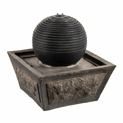 Ridged Globe Fountain with Planter Shelf | Plow & Hearth