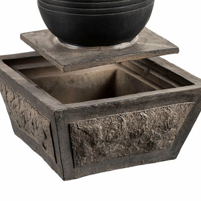 Ridged Globe Fountain with Planter Shelf | Plow & Hearth