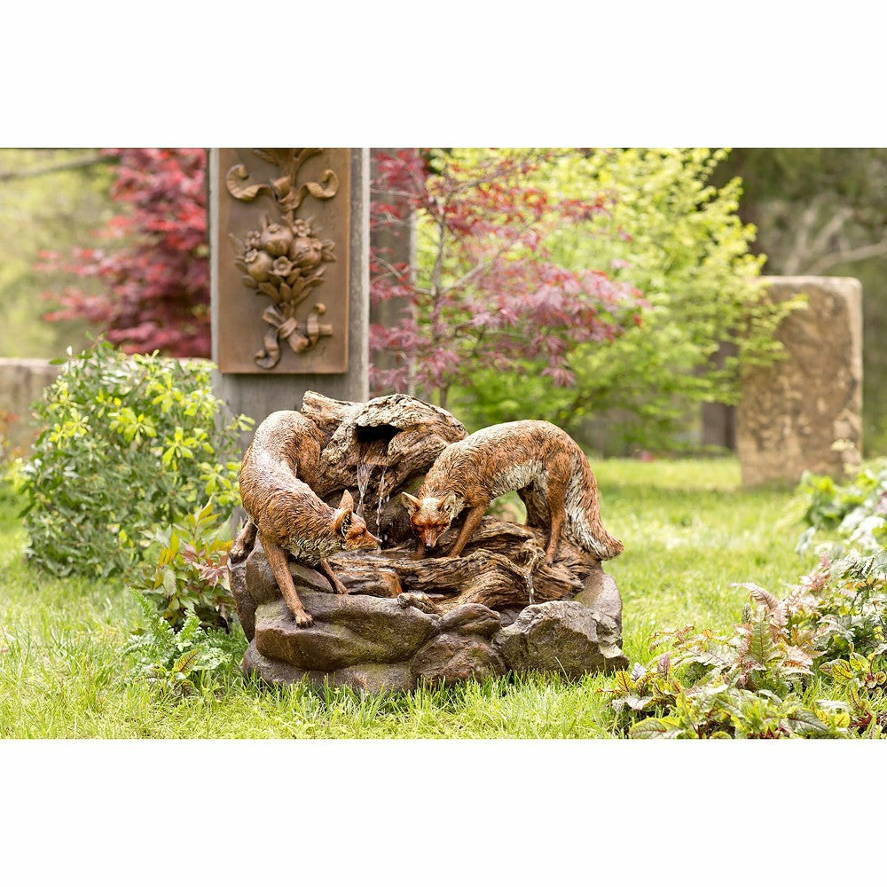 Lighted Foxes Fountain | Plow & Hearth