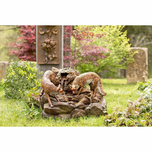 Lighted Foxes Fountain | Plow & Hearth
