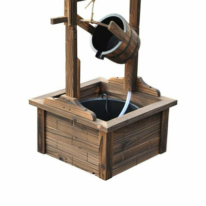 Outdoor Garden Solid Wood Wishing Well Water Fountain with Bucket and  | Plow & Hearth