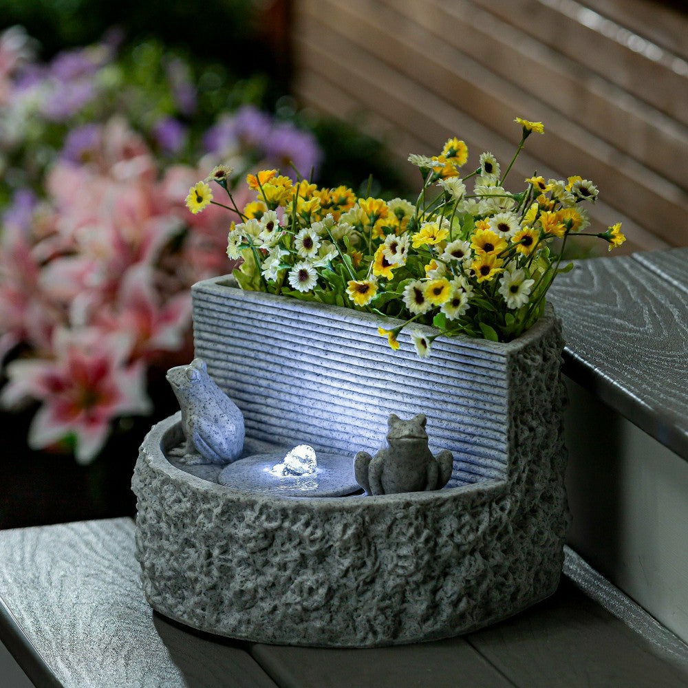 Stone Cylinder with Birds Fountain | Plow & Hearth