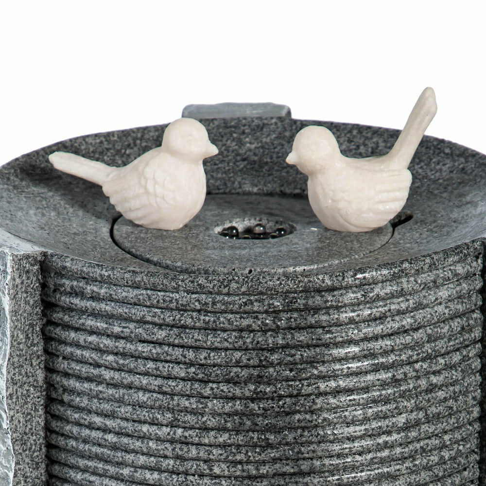 Stone Cylinder with Birds Fountain | Plow & Hearth