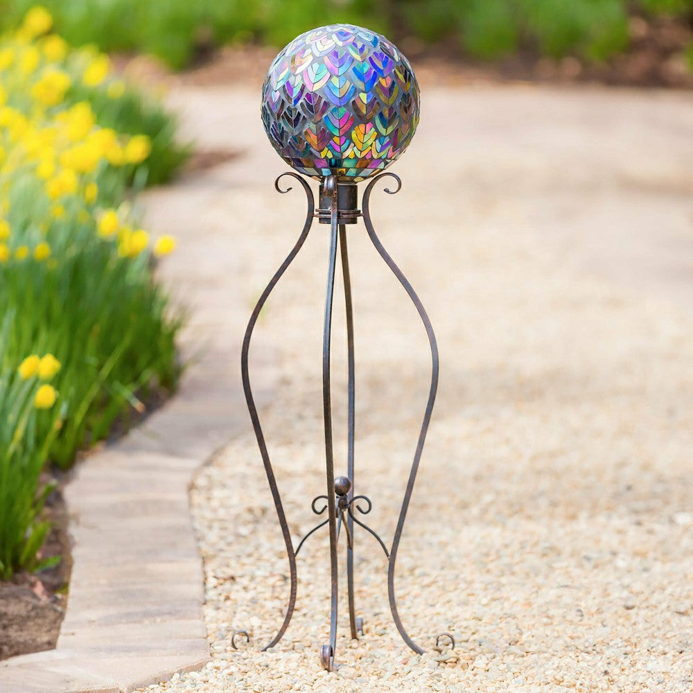 Curlicue Metal Gazing Ball Stand | Plow & Hearth