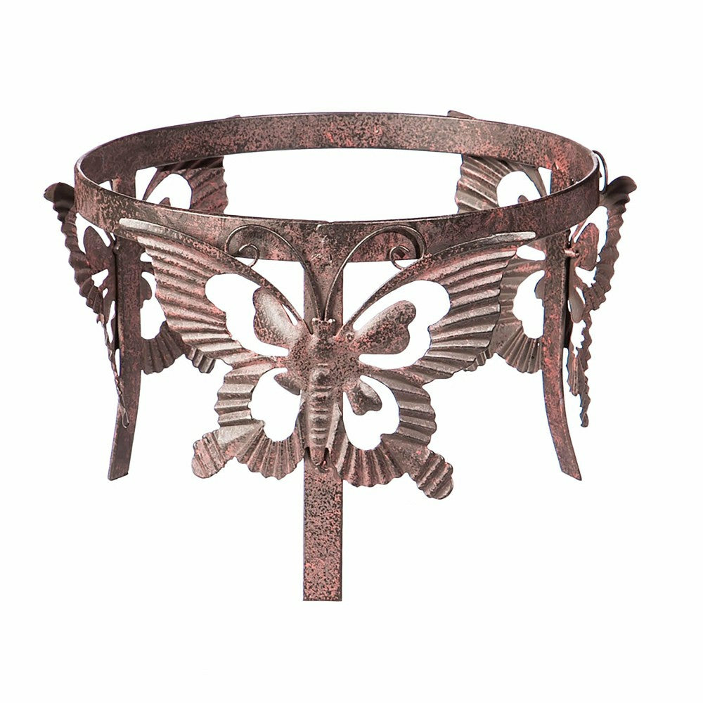 Pollinator Garden Gazing Ball & Stand, Butterfly Adorned Gazing Ball S | Plow & Hearth