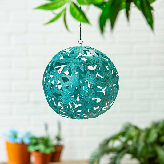 Metal Leaves Decorative Garden Ball, 10" | Plow & Hearth