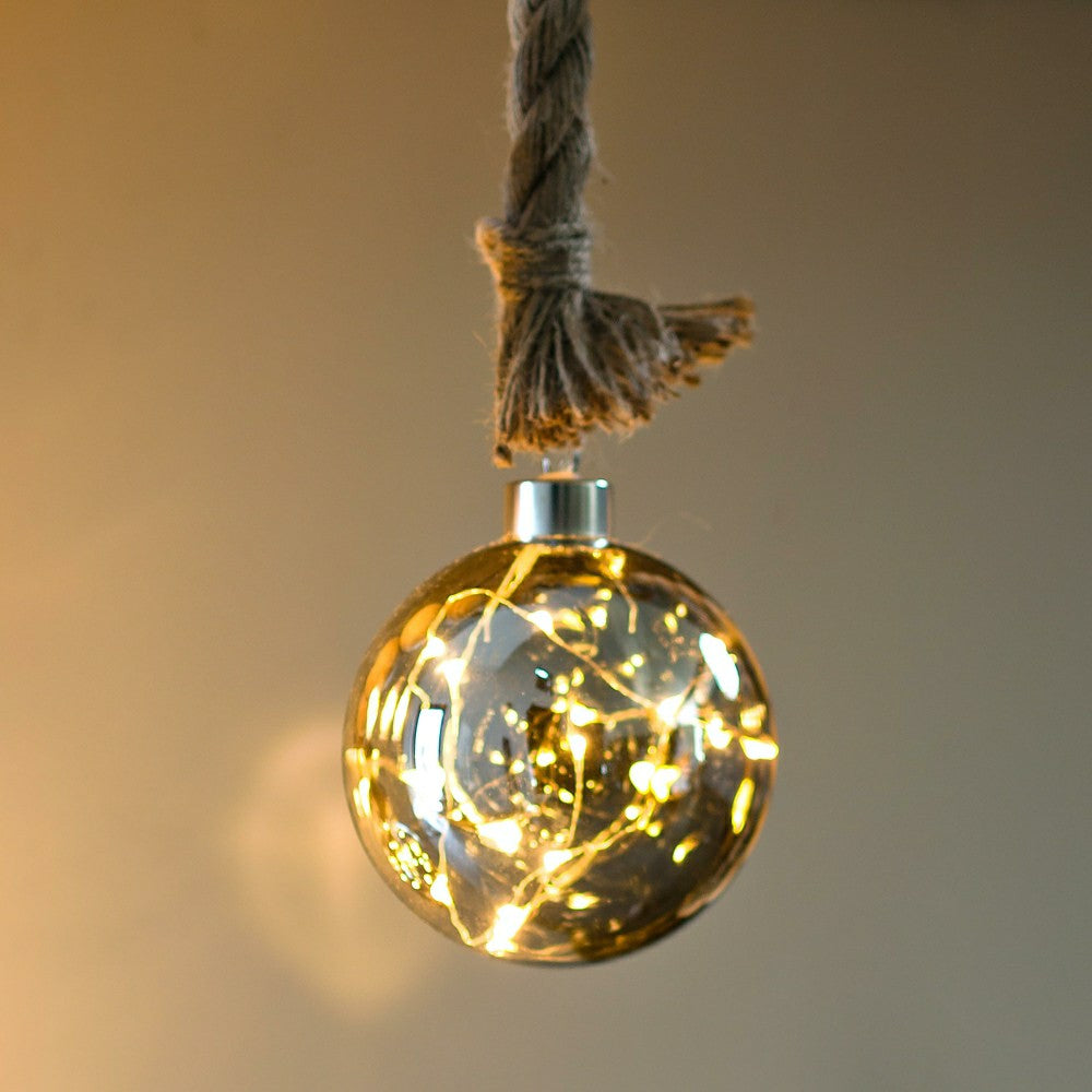 Jute Rope Light Sphere, Small | Plow & Hearth