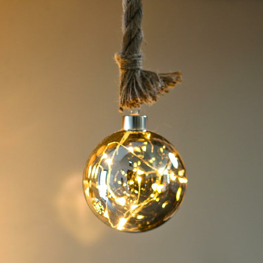 Jute Rope Light Sphere, Small | Plow & Hearth