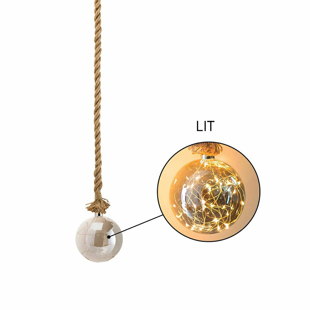Jute Rope Light Sphere, Small | Plow & Hearth