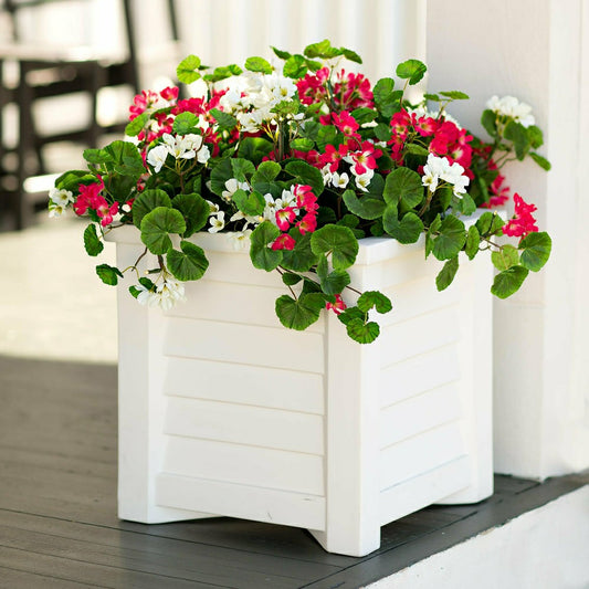Faux Red and White Geranium Urn/Planter Filler | Plow & Hearth