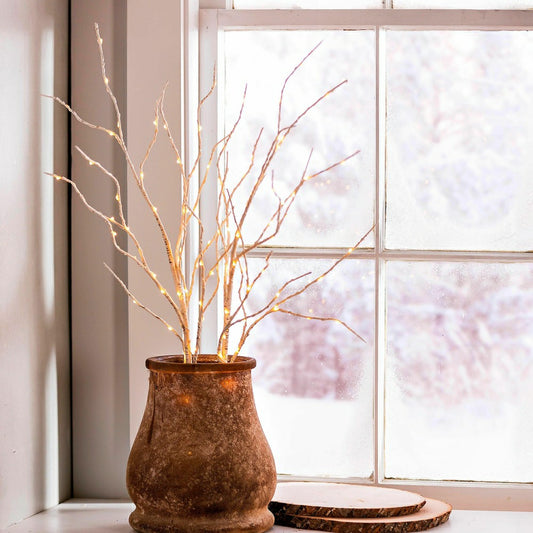 Indoor/Outdoor Lighted Birch Branches, Set of 2 | Plow & Hearth