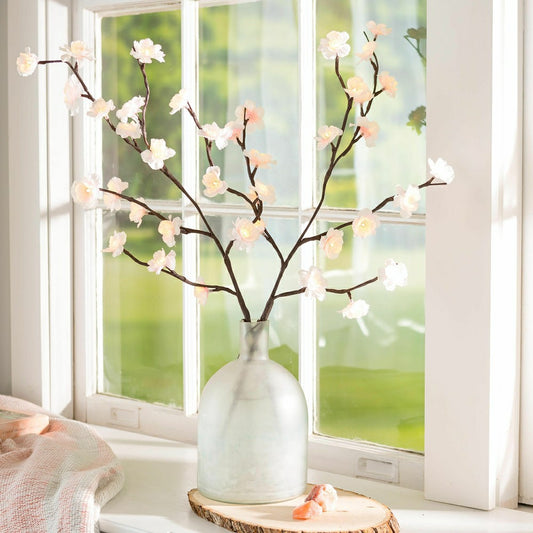 Indoor/Outdoor Lighted Cherry Tree Branches, Set of 2 | Plow & Hearth