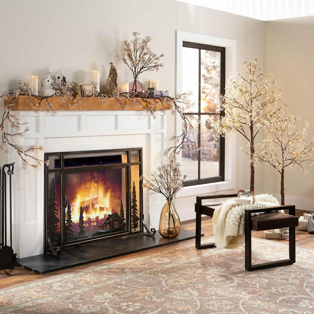 Indoor/Outdoor Lighted Baby's Breath Branches, Set of 2 | Plow & Hearth
