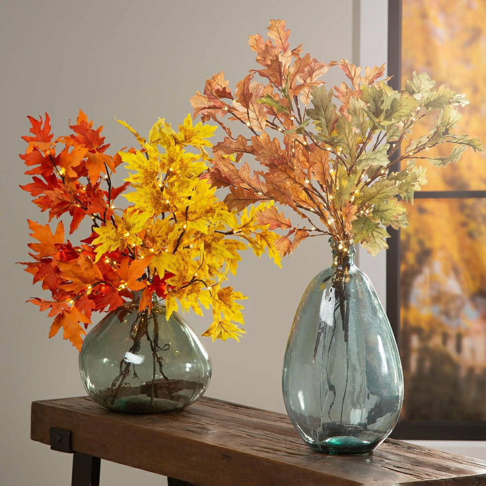 Indoor/Outdoor Lighted Moss Oak Branches, Set of 2 | Plow & Hearth